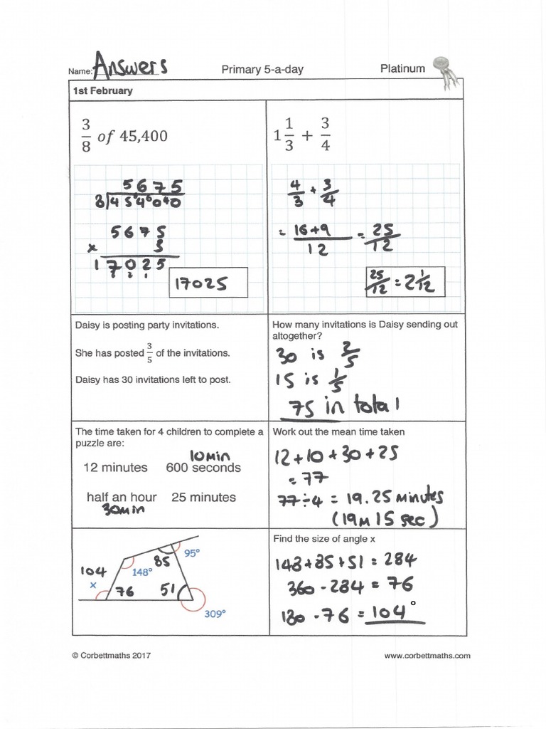February Platinum Answers | PDF | Elementary Geometry | Euclidean Geometry