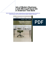 Essentials of Modern Business Statistics With Microsoft Excel 5th Edition Anderson Test Bank