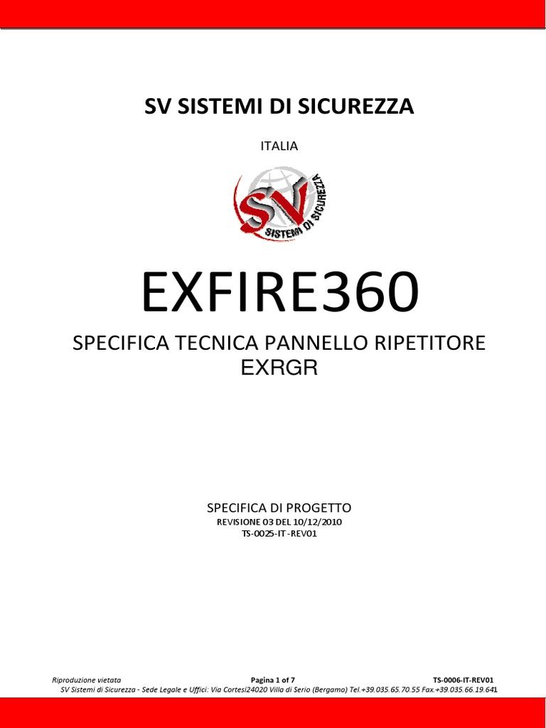 TS 0025 IT Pannello Remoto Rev.01 | PDF