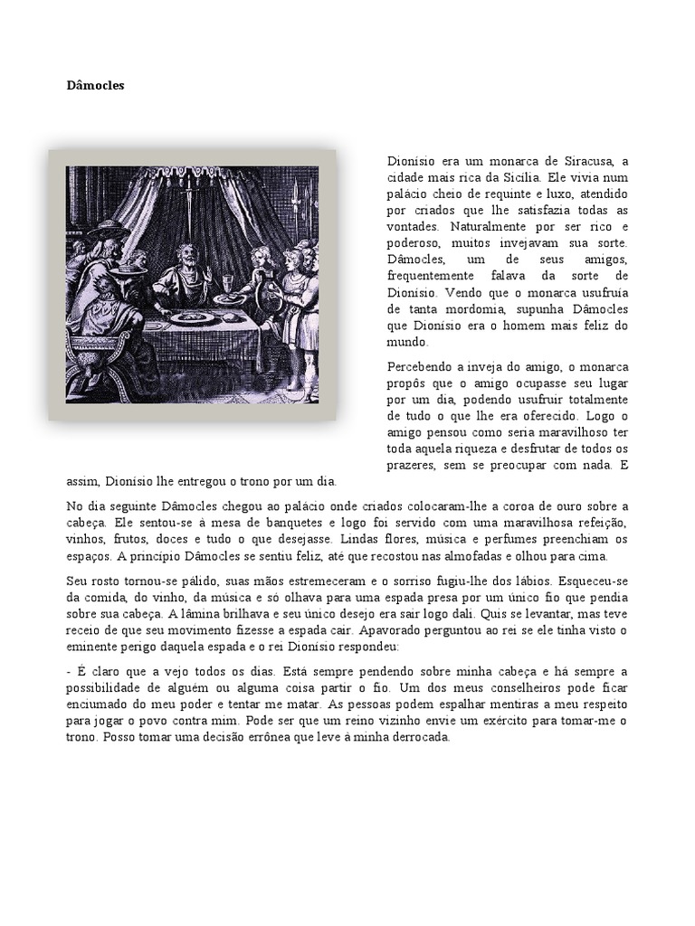 Damocles PDF Dionísio