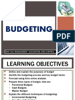 Topic 1 - Budgeting