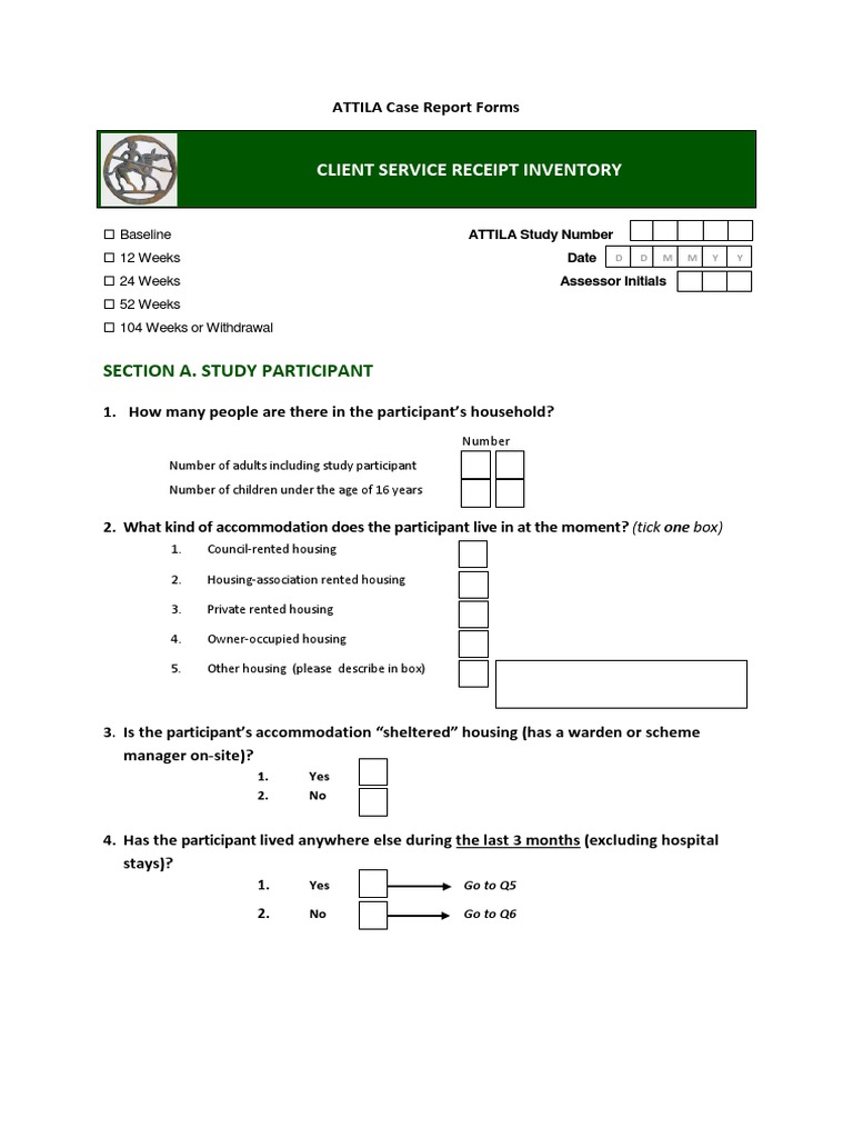 ATTILA Study Participant Inventory Form | PDF | Emergency Department ...