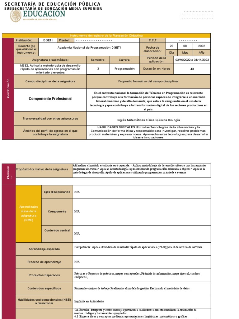 Desarrollo Rápido de Aplicaciones M2S2 | PDF | Evaluación | Aprendizaje