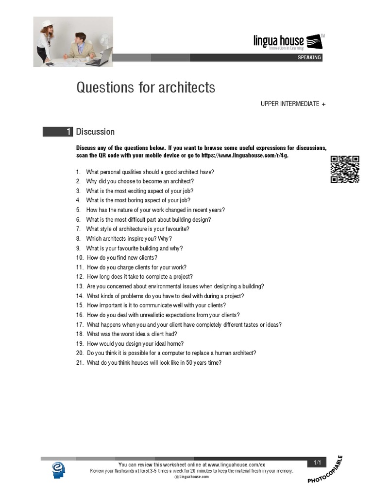 Questions For Architects PDF Architect Cognitive Science
