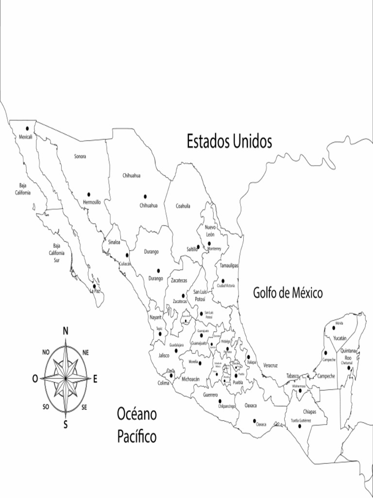MAPA DE MEXICO CON NOMBRES Y DIVISIÓN | PDF