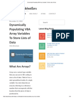 Dynamically Populating VBA Array Variables To Store Lists of Data