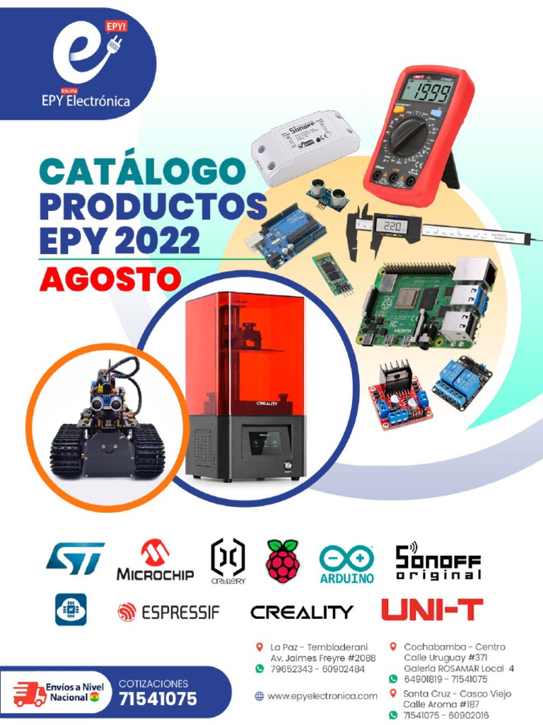 Catálogo EPY Electrónica Agosto 2022 | PDF | Arduino | Ingeniería ...