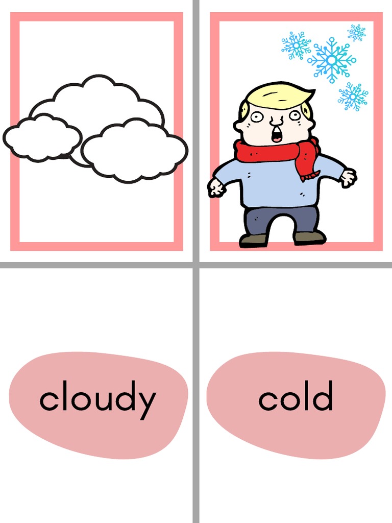 Weather and Seasons Vocabulary Flashcards | PDF