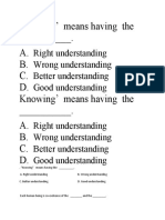 Knowing' Means Having The - A. B. C. D. Knowing' Means Having The - A. B. C. D