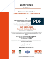 LIDER BPO E CONTACT CENTER LTDA-101-11209-Q-ISO9001 PT