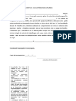 Modelo CARTA DE ADVERTÊNCIA DISCIPLINAR (Faltas)