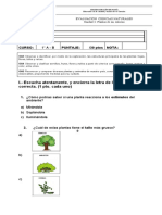 Evaluación Ciencias Unidad 2