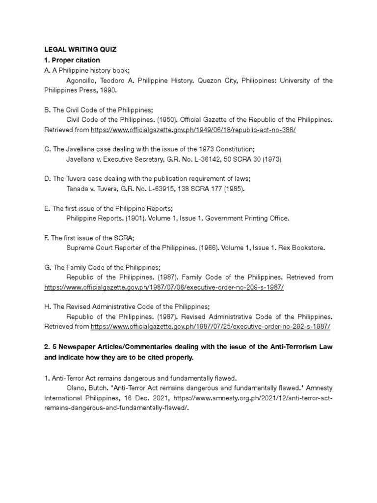 Legal Writing Quiz PDF Fair Use Plagiarism