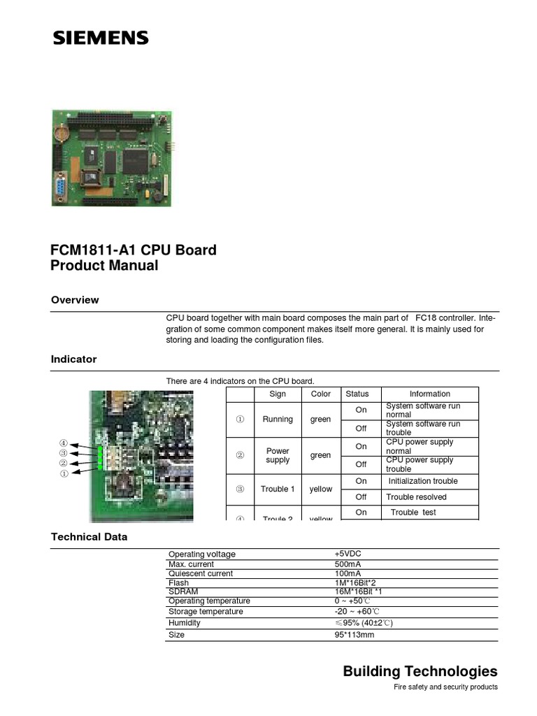 Fcm1811-A1 Cerberus Eco - Cpu | PDF