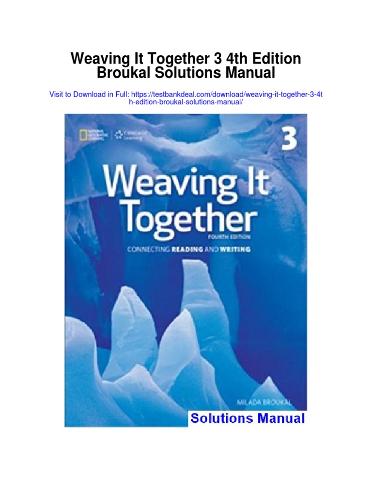 Weaving It Together 3 4th Edition Broukal Solutions Manual PDF