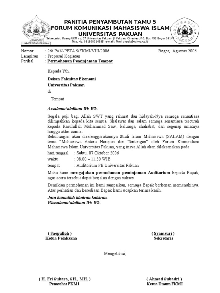 Contoh Surat Izin Peminjaman Tempat SURAT PERJANJIAN PINJAM PAKAI GEDUNG BALAI RW.