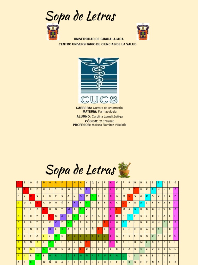 Lomeli Zuñiga Carolina.sopa de Letras- Farmacologia.docx | PDF