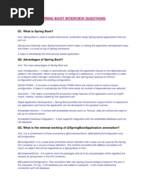 Spring Boot  Interview Question 