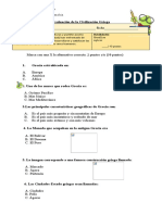 Evaluación Civilizacion Griega