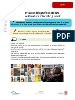 Conocer Datos Biográficos de Un Autor de La Literatura Infantil o Juvenil