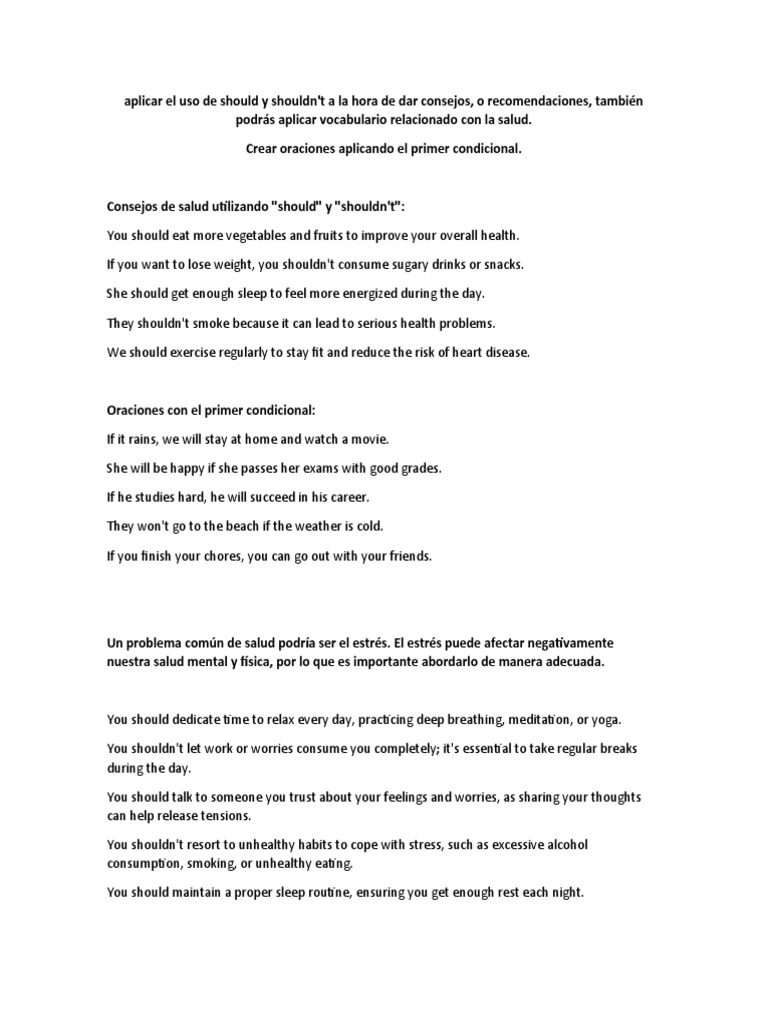 Aplicar El Uso de Should y Shouldn PDF