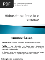 Aula Hidrostática UFU - Pressão e Empuxo 