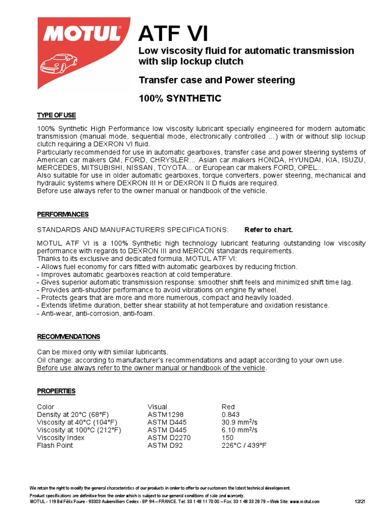 Atf Vi (GB) | PDF | Automatic Transmission | Manufactured Goods