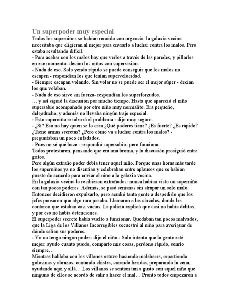 CHICOS Un Superpoder Muy Especial | PDF