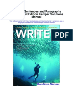 Write 1 Sentences and Paragraphs Canadian 1st Edition Kemper Solutions Manual
