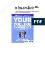 Your College Experience Concise 12th Edition Gardner Test Bank