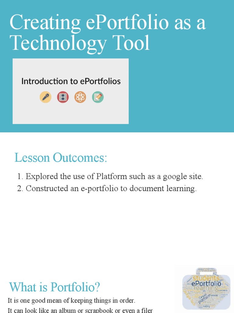 Creating EPortfolio As A Technology Tool PDF Educational Technology