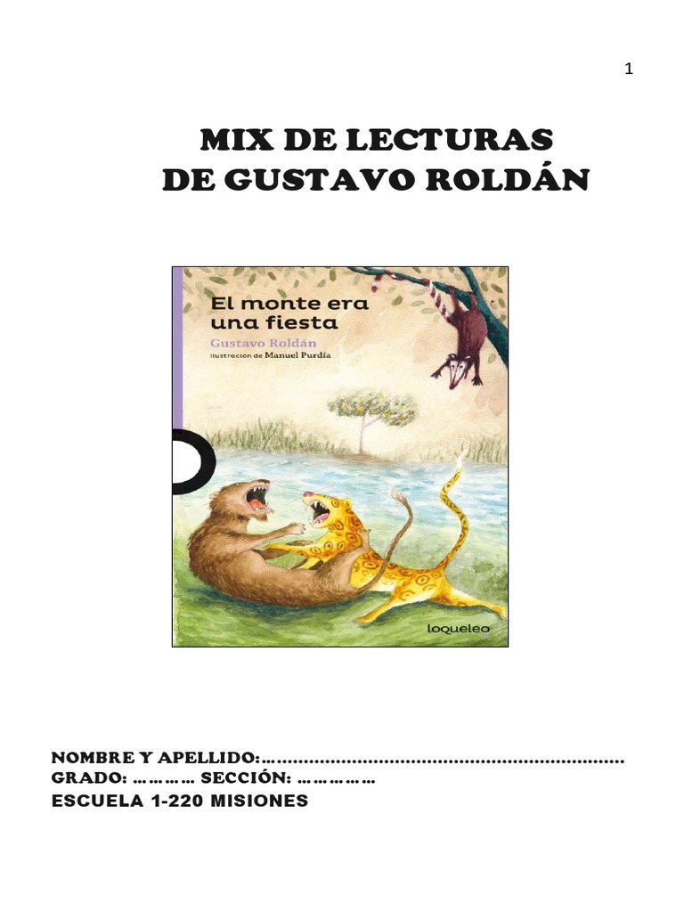 MIX DE LECTURAS DE GUSTAVO ROLDÁN ORIGINAL | PDF | León | Tortuga
