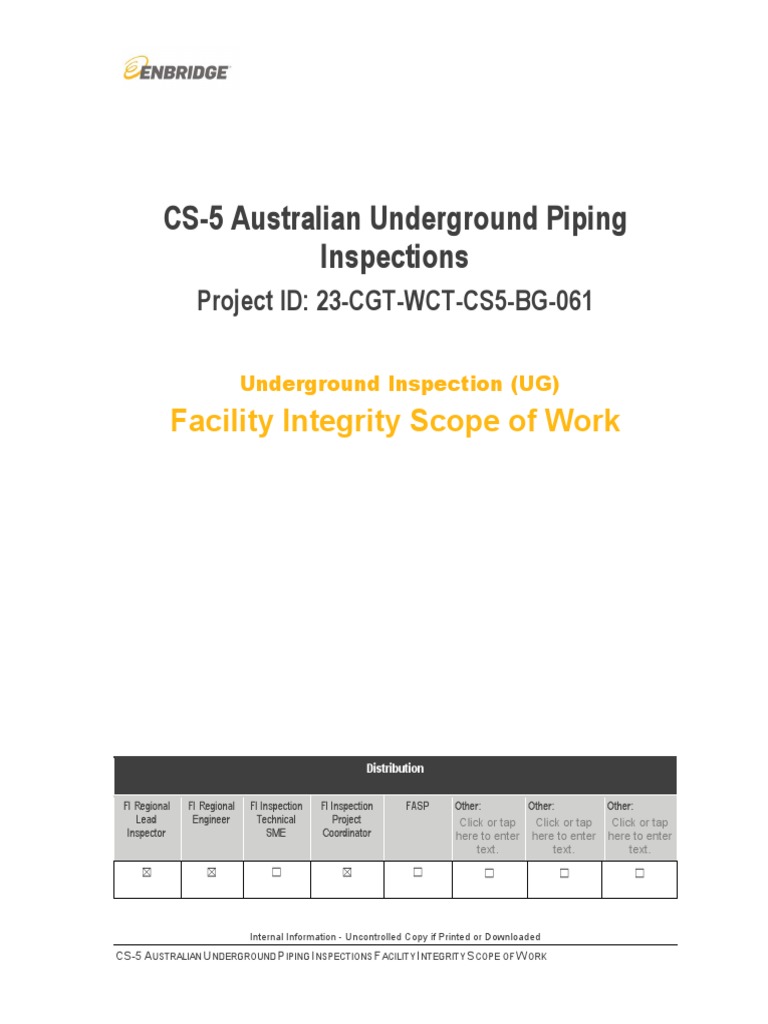 Australian Underground Piping Inspection Scope | PDF | Nondestructive ...