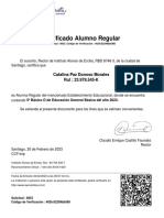 Certificado Alumno Regular: Catalina Paz Donoso Morales Rut: 23.978.545-K
