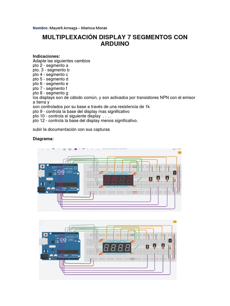 Multiplexión de Display 7 Segmentos con Arduino | PDF | Bienes ...