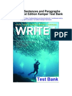 Write 1 Sentences and Paragraphs Canadian 1st Edition Kemper Test Bank