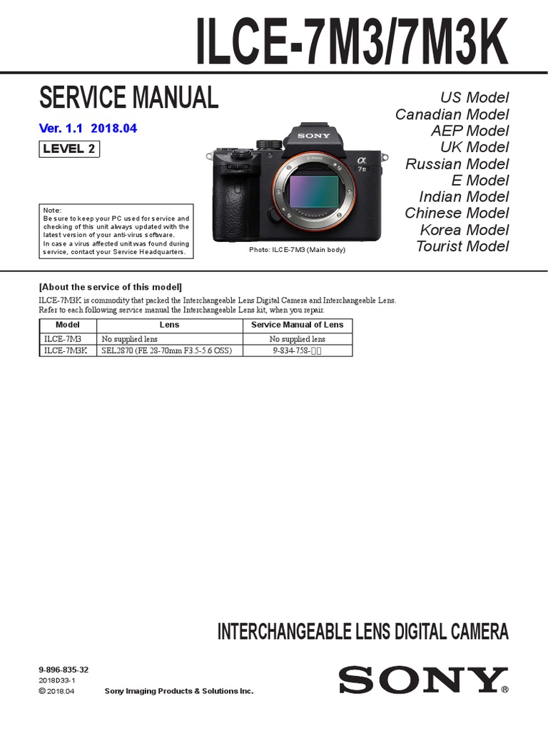Sony A7III SM | PDF | Electrical Connector | Film Speed