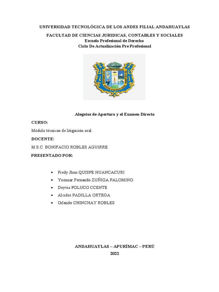 Balotario 9 Y 10 Tecnicas De Litigacion Oral Pdf Testigo Fiscal