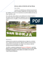 Hechos Históricos Sobre El Distrito de San Borja Word