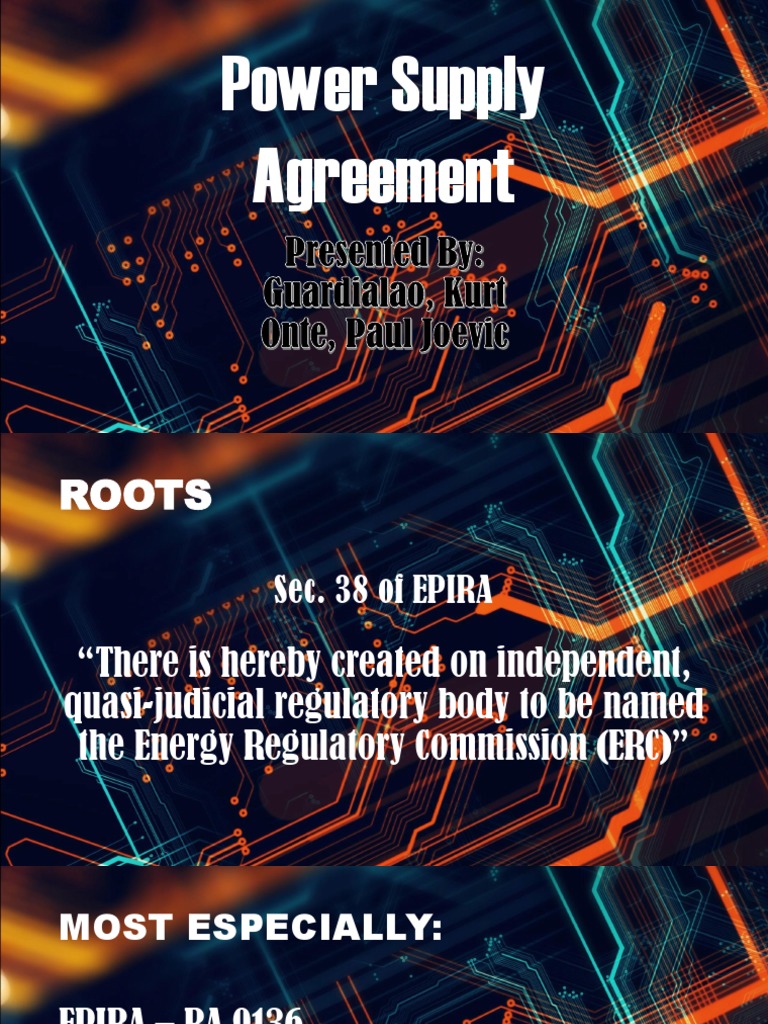 Power Supply Agreement PDF Economies Electric Power