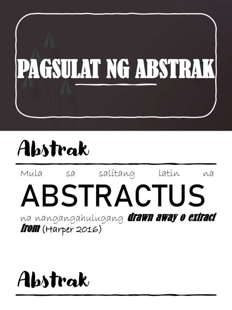 Pagsulat NG Abstrak | PDF