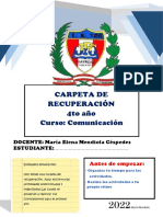 Carp. Recuper. COMINICACION-4to AÑO