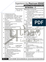 GA Revision - 3: Topic To Be Covered: Indian Economy, General Science - Physics, Chemistry and Biology