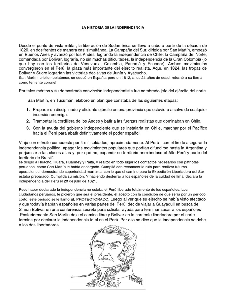 San Martín y la Independencia del Perú | PDF | Perú | América del Sur