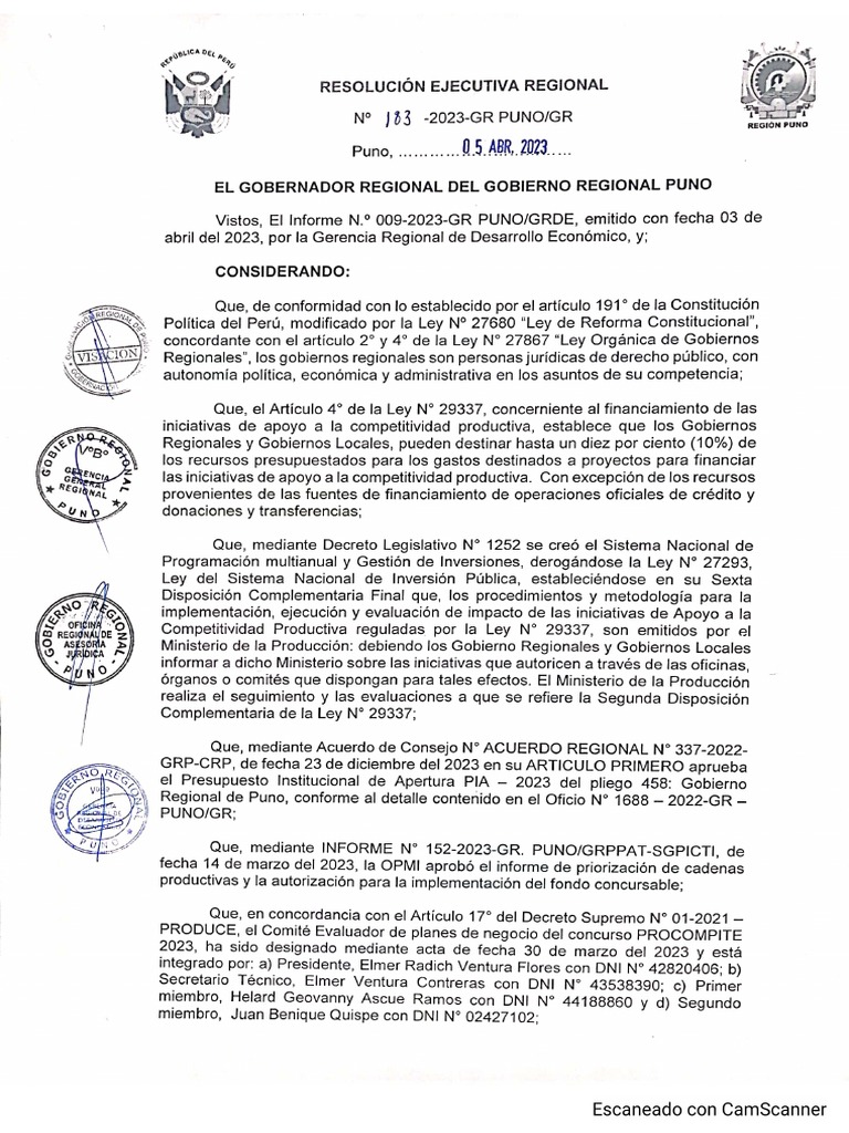 Bases Del Proceso Concursable PROCOMPITE 2023. 02.05 | PDF