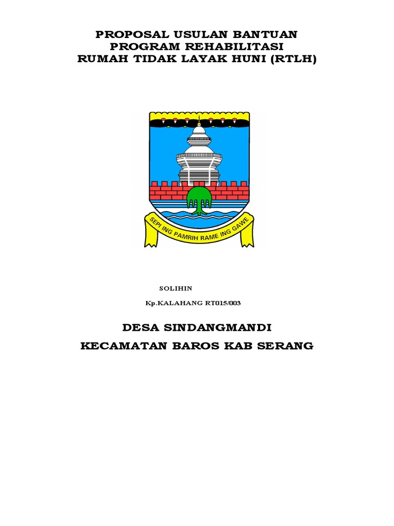 Proposal Bantuan RTLH Kabupaten Serang | PDF