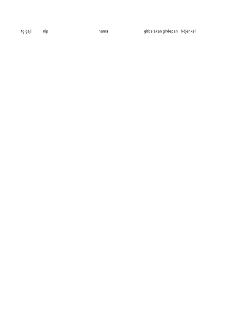 Format Daftar Pegawai Pdf