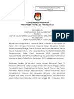 Komisi Pemilihan Umum Kabupaten Humbang Hasundutan: Kab/Kota Model Pengumuman - DCS.DPRD