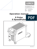 Operation Manual S Pulse S Speedpulse: Lorch Schweisstechnik GMBH Im Anwänder 24 - 26 D-71549 Auenwald, Germany