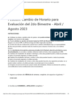 Petición - Cambio de Horario para Evaluación Del 2do Bimestre - Abril - Agosto 2023